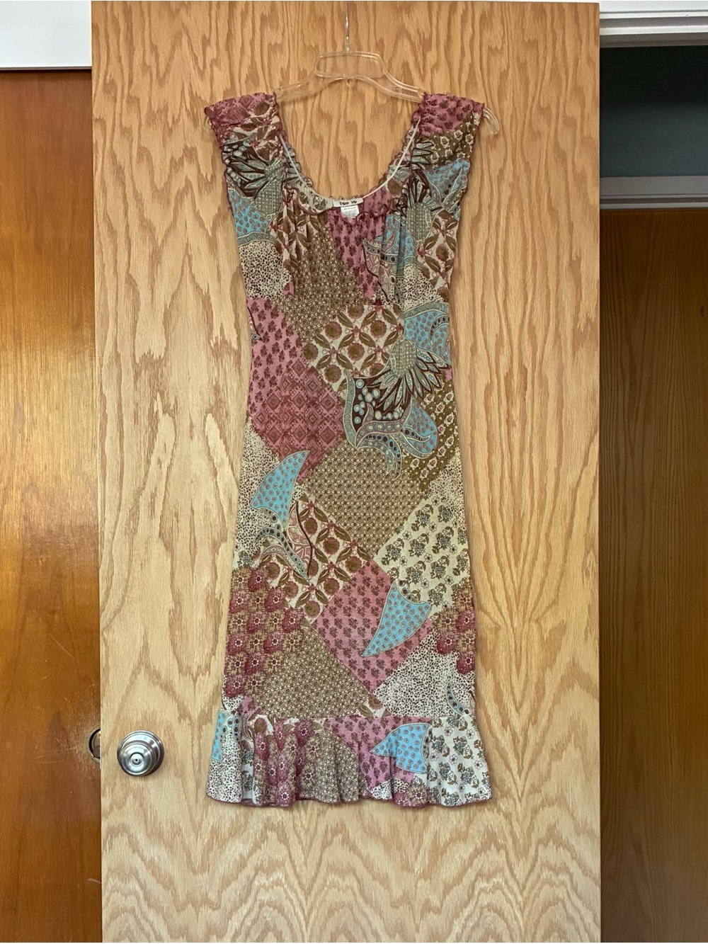 Y2K Multicolor Patchwork Print Midi Dress - Women